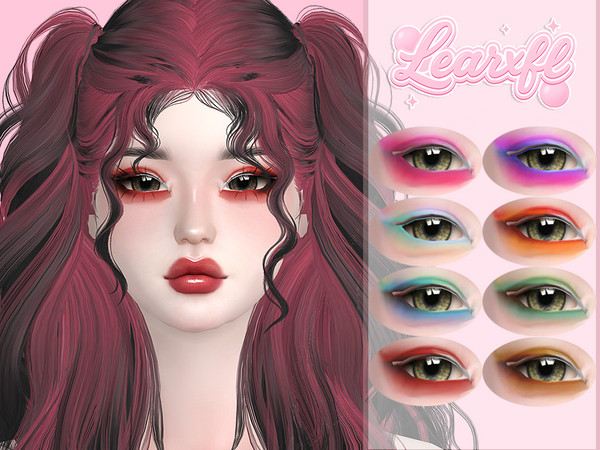 Sims 4 — [Learxfl] Ryley Eyeshadows by Learxfl — Eyeshadows, 10 swatches , HQ and BGC . Standalone item with thumbnail.
