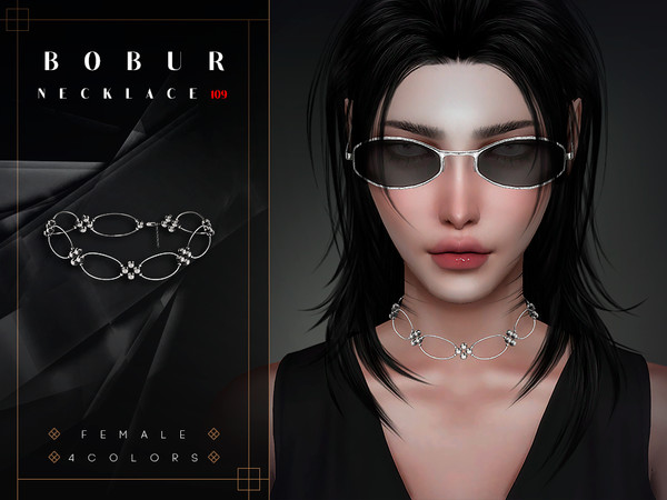 Sims 4 — Chain Choker Necklace by Bobur2 — Chain Choker Necklace for female 4 colors I hope you like it