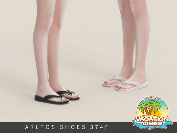 Sims 4 — Vacation Vibes - Flip Flops with Bow Female by Arltos — 15 colors.