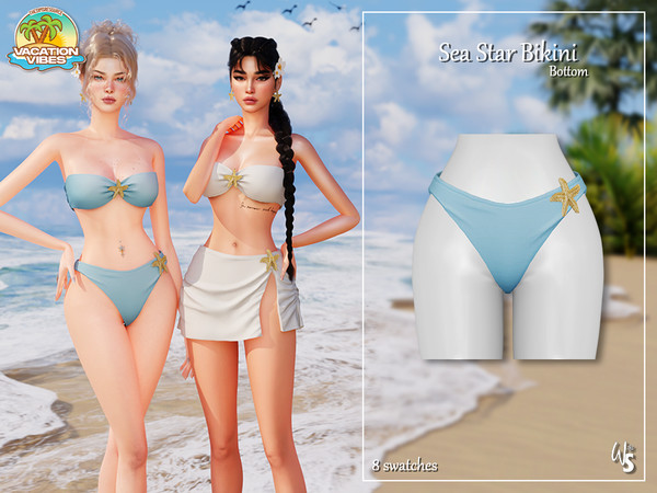 Sims 4 — VacationVibes - SeaStar Bikini Bottom by WisteriaSims — - FOR WOMAN - NEW MESH - TEEN TO ELDER - Clothing Bottom
