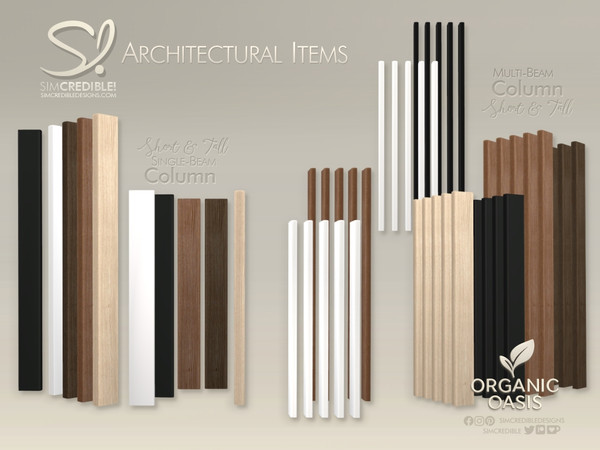 Sims 4 — Organic Oasis Hotel Suite - Column 2 Short - Multi Beams by SIMcredible! — Bringing character and depth to your