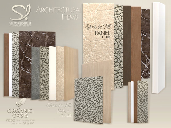 Sims 4 — Organic Oasis Hotel Suite - Panel 2x1 Small by SIMcredible! — Bringing character and depth to your builds with