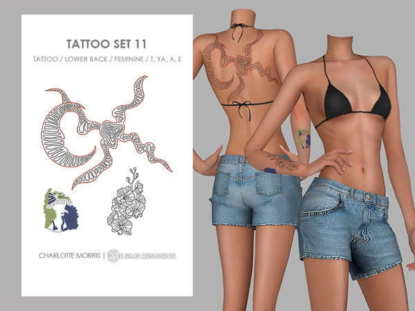 Sims 4 — Tattoo Set 11 by Charlotte_Morris — Skin Details - Tattoos
