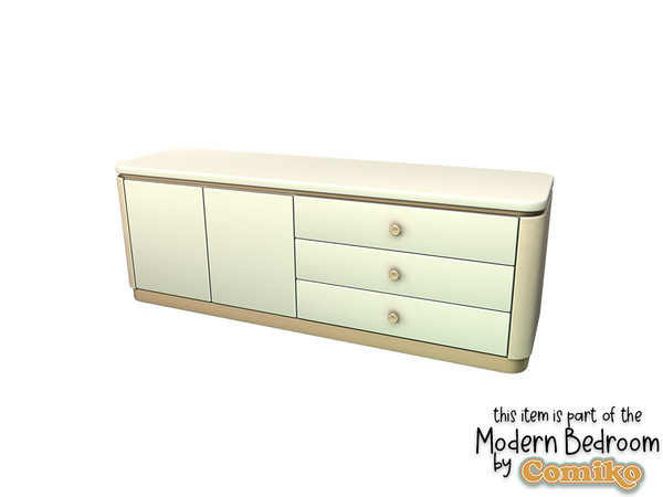 Sims 4 — Comiko Modern Bedroom Dresser (large) by Comiko — Part 1 - Modern Bedroom Set is base game compatible and