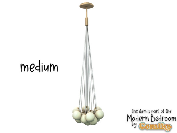Sims 4 — Comiko Modern Bedroom Chandelier (medium) by Comiko — Part 2 - Modern Bedroom Set is base game compatible and
