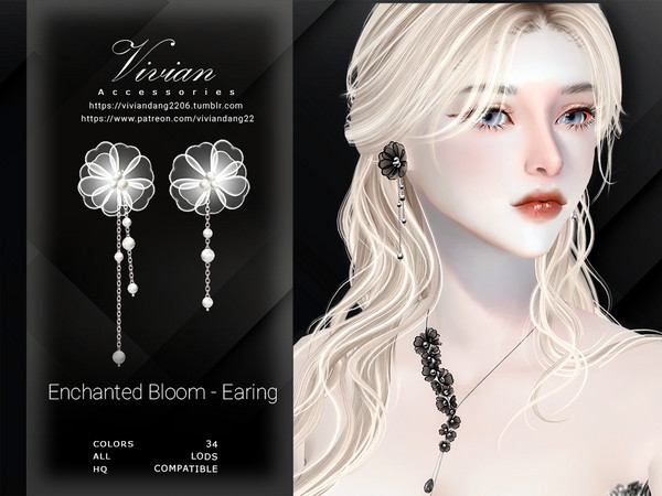 Sims 4 — Enchanted Bloom - Earing by VivianDang — - All new meshes