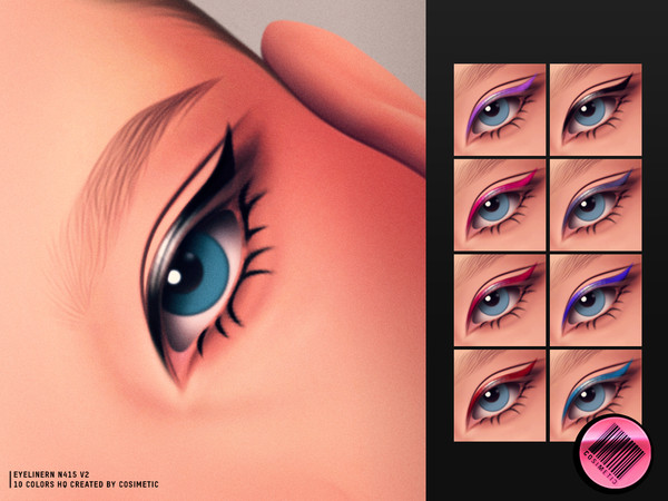 Sims 4 — Basic Eyeliner N415 V2 by cosimetic — - Female