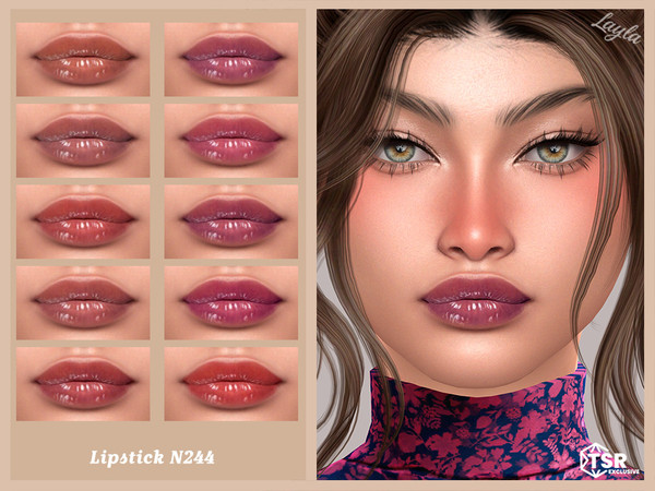 Sims 4 — Lipstick N244 by Layla — Previews were made using HQ Mod