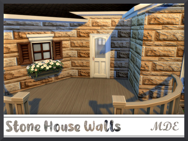 Sims 4 — Stone House Walls by MDE — Elevate your space with Wall Stone series, seamlessly blending charm with modern