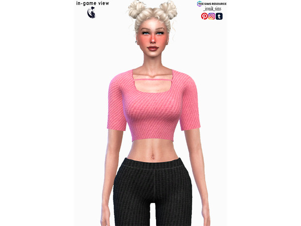 Sims 4 — Serenity Set - Blouse by _ironik_ — -2 Colors