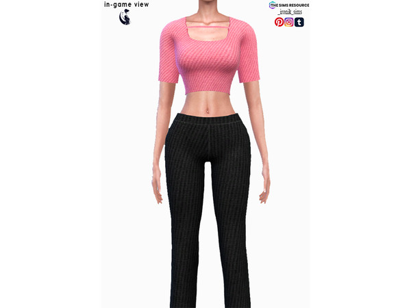 Sims 4 — Serenity Set - Pants by _ironik_ — -2 Colors