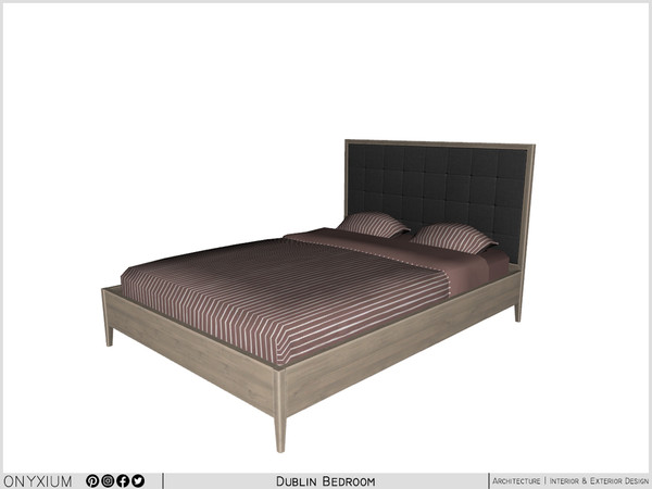Sims 4 — Dublin Bed by Onyxium — Onyxium@TSR Design Workshop Dining Room Collection - Belong To The 2025 Year