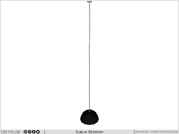 Sims 4 — Dublin Ceiling Lamp Hemisphere Tall by Onyxium — Onyxium@TSR Design Workshop Lighting Collection - Belong To The