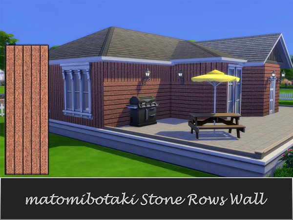 Sims 4 — matomibotaki Stone Rows Wall.package by matomibotaki — Exceptional brick wall with longitudinal or horizontal
