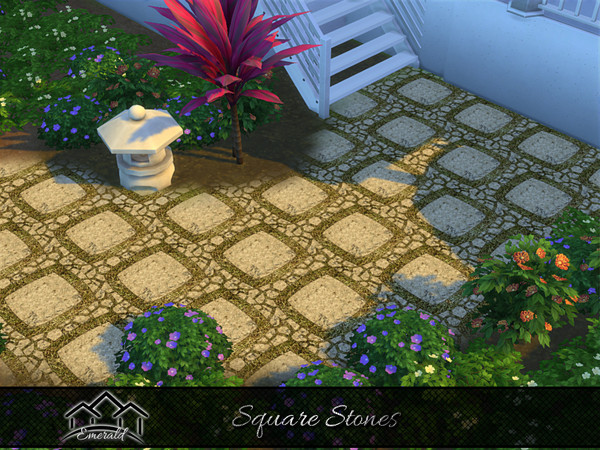 Sims 4 — Square Stones 2 by Emerald — Square Stones pavers are timeless outdoor flooring options.