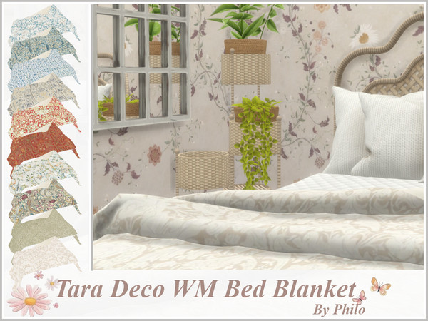 Sims 4 — Philo_TaraDecoSet WM Double Bed Blanket by philo — The objects that make up this decorative set aim to give your