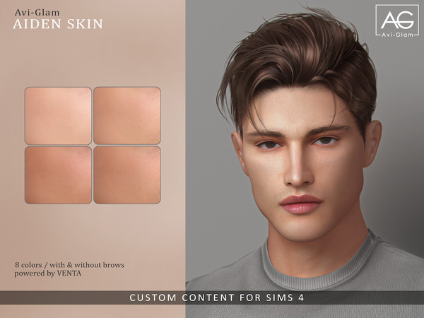 Sims 4 — Avi-Glam - Aiden Skin by VentaStudio — 8 Swatches