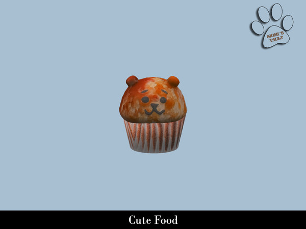 Sims 4 — Cute Food - Bear Muffin by siomisvault — My inner kawaii girl is fighting the Wednesday in me haha. I hope you