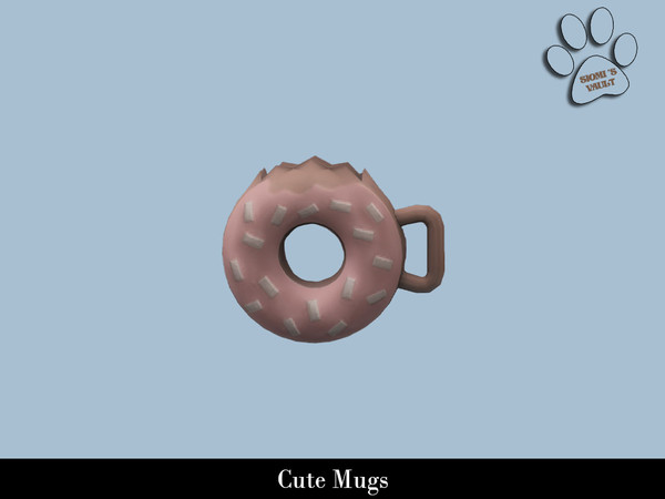 Sims 4 — Cute Mugs - Donut by siomisvault — And following the cute food set I decided to make cute mugs too! I hope you