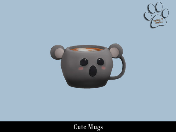 Sims 4 — Cute Mugs - Koala Mug by siomisvault — And following the cute food set I decided to make cute mugs too! I hope