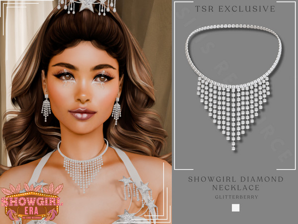 Sims 4 — Showgirl Diamond Necklace by Glitterberryfly — A diamond showgirl inspired necklace
