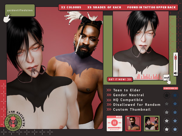 Sims 4 — Alienation Tattoo by unidentifiedsims — 2 Colours