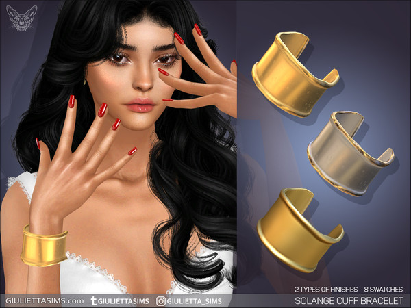 Sims 4 — Solange Cuff Bracelet (right wrist) by feyona — Solange Cuff Bracelet (right wrist) comes with 8 swatches and 2