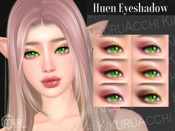 Sims 4 — Huen Eyeshadow by Kikuruacchi — - It is suitable for Female and Male. ( Teen to Elder ) - 6 swatches - HQ
