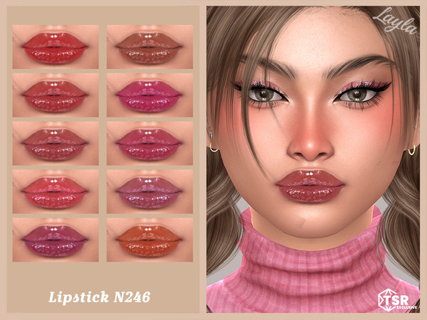 Sims 4 — Lipstick N246 by Layla — Previews were made using HQ Mod