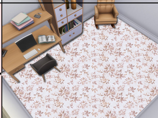 Sims 4 — Flora Floor Tile by lavilikesims — A Set of 3 floor tile with floral emblems, all have 4 colours each