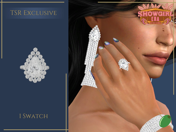 Sims 4 — Lola Ring by Pitted0live — Large pear diamond ring Showgirl era Not compatible with arm accessories Custom