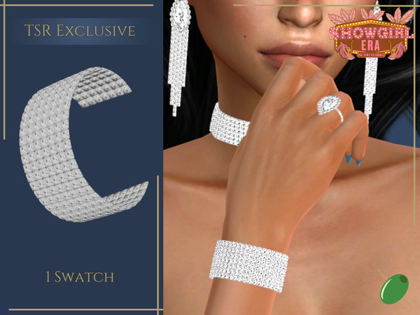 Sims 4 — Lola Cuff by Pitted0live — Cuff style multi diamond bracelet