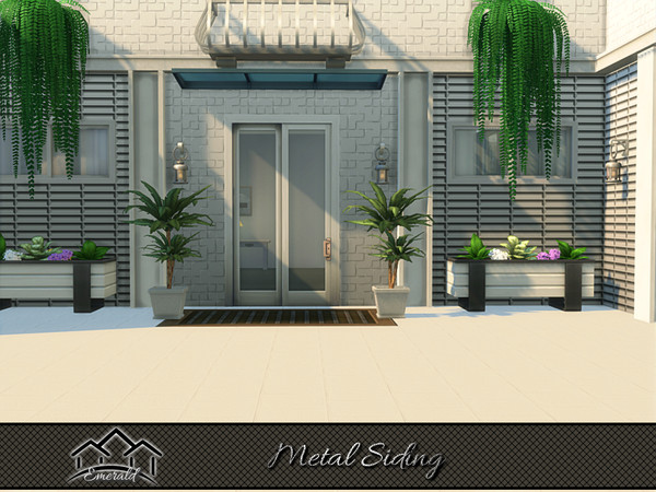 Sims 4 — Metal Siding wall 1 by Emerald — Metal siding provide a durable residential alternative to wood with variety of