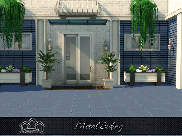 Sims 4 — Metal Siding wall 2 by Emerald — Metal siding provide a durable residential alternative to wood with variety of
