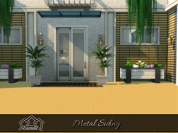Sims 4 — Metal Siding wall 3 by Emerald — Metal siding provide a durable residential alternative to wood with variety of