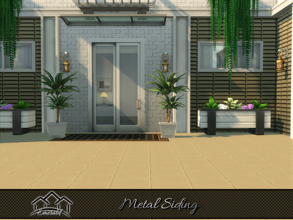 Sims 4 — Metal Siding wall 4 by Emerald — Metal siding provide a durable residential alternative to wood with variety of