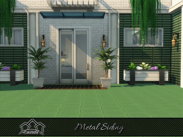Sims 4 — Metal Siding wall 5 by Emerald — Metal siding provide a durable residential alternative to wood with variety of