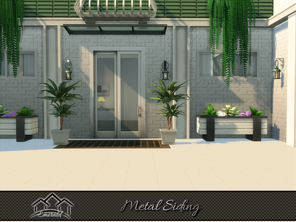 Sims 4 — Metal Siding wall 7 by Emerald — Metal siding provide a durable residential alternative to wood with variety of