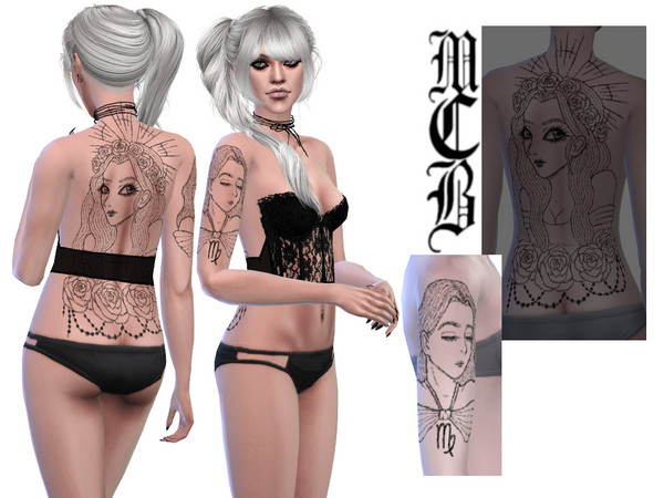 Sims 4 — Virgo - Zodiac Upper Arm Tattoo (Right) by MaruChanBe2 — A zodiac themed tattoo for your cuties.