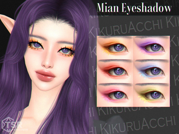 Sims 4 — Mian Eyeshadow by Kikuruacchi — - It is suitable for Female and Male. ( Teen to Elder ) - 6 swatches - HQ