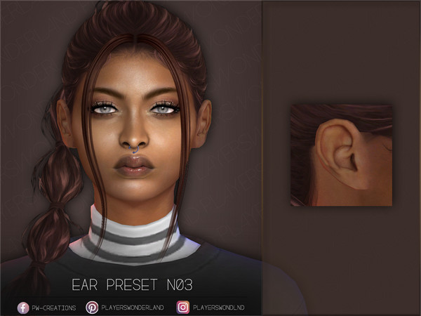 Sims 4 — Ear Preset  N3 by PlayersWonderland — New morphed ear preset for female-males and from teen to elders. Custom