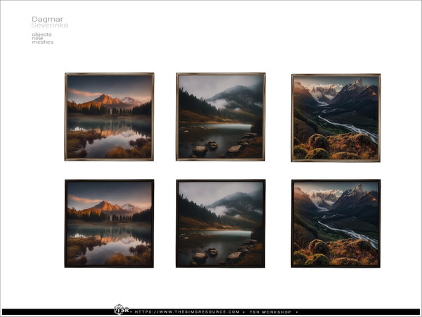 Sims 4 — Dagmar - paint nature by Severinka_ — A set of furniture and decor for the design of the bedroom. 8 items -