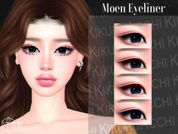 Sims 4 — Moen Eyeliner by Kikuruacchi — - It is suitable for Female and Male. ( Teen to Elder ) - 4 swatches - HQ