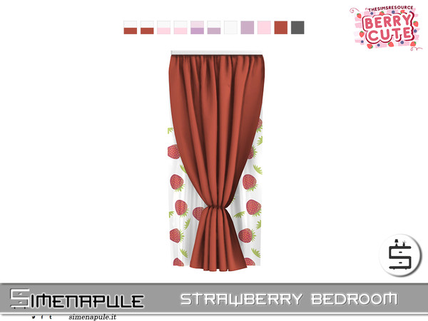 Sims 4 — [SeN4] Strawberry Bedroom - Curtain by Simenapule — Strawberry BedroomStrawberry BedroomStrawberry