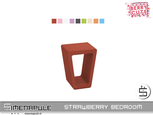 Sims 4 — [SeN4] Strawberry Bedroom - Night Table by Simenapule — Strawberry BedroomStrawberry BedroomStrawberry