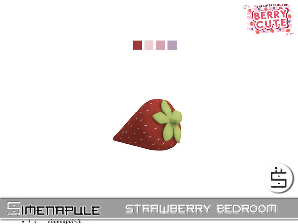 Sims 4 — [SeN4] Strawberry Bedroom - Strawberry Cushion by Simenapule — Strawberry BedroomStrawberry BedroomStrawberry
