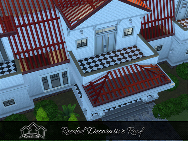 Sims 4 — Reeded Decorative Roof1 by Emerald — Reeded Decorative Roof is the perfect dynamic glass to really enhance your