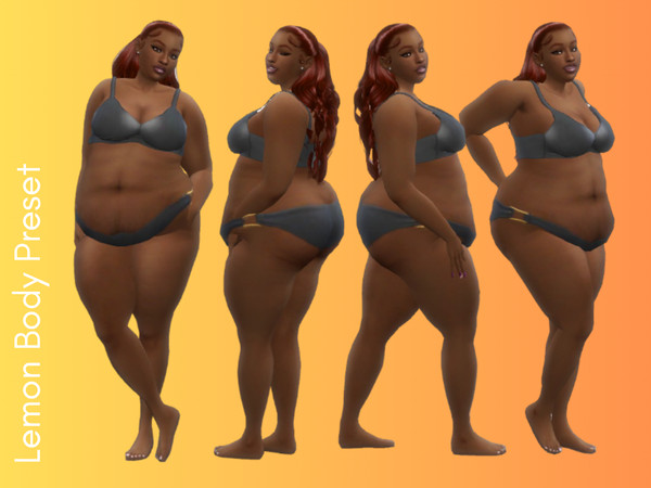Sims 4 — Lemon Body Preset by queenakilah — Realistic plus size body preset Clothing may clip with this body preset