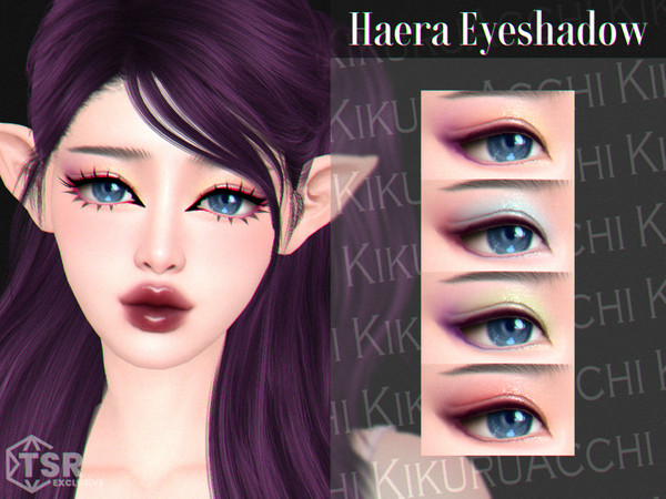 Sims 4 — Haera Eyeshadow by Kikuruacchi — - It is suitable for Female and Male. ( Teen to Elder ) - 4 swatches - HQ