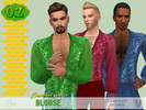 Sims 4 — OZ Emerald City Blouse by SimmieV — The perfect combination of sexy, sheer and shiny. This men's blouse is ready